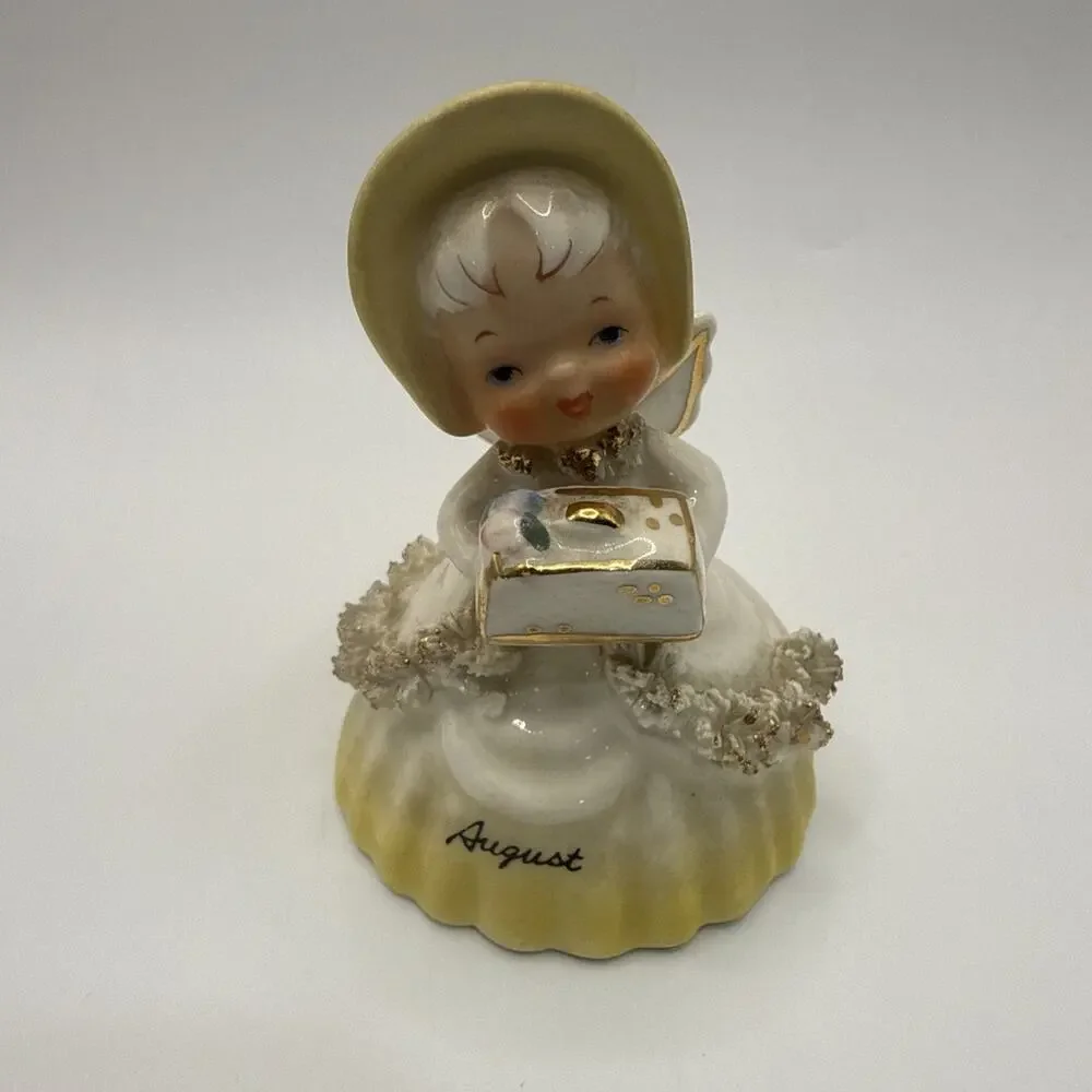 Vintage 1956 Napco August Birthday Gift Angel Girl Bell Belle 1307H HTF Sweet *